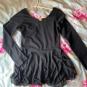 Long sleeve capezio dance leotard with pink rosette size large